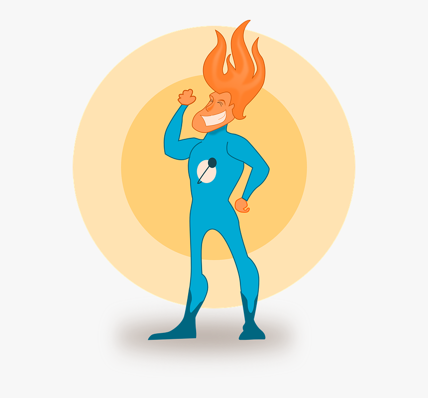 Cartoon, Flame, Free, Super, Flames, Hero - Flamme Super Hero, HD Png Download, Free Download