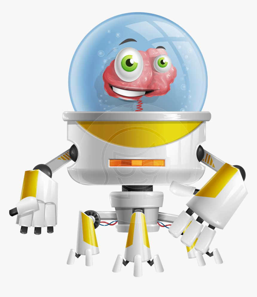Robot Brain Cartoon Vector Character Aka Tedd - Brain Robot, HD Png Download, Free Download
