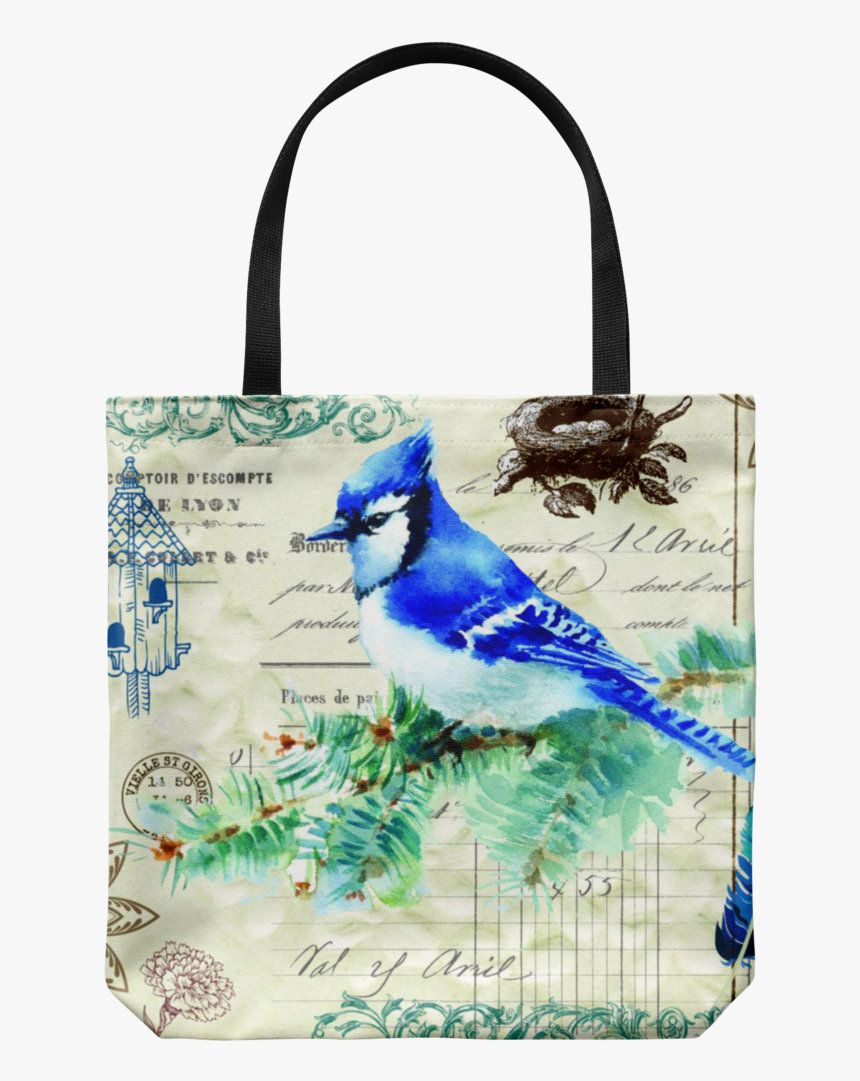 Vintage Style Bird Tote Bags - Bird Nest Clip Art, HD Png Download, Free Download