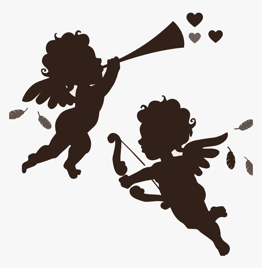 Transparent To Sing Clipart - Angel Vector Silhouette Png, Png Download - k...