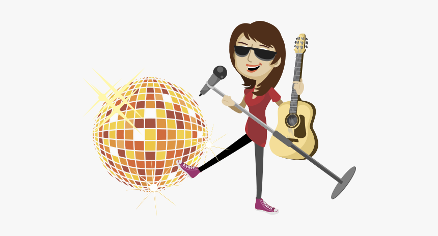 Disco Ball And Female Singer Free Vector And Png - Female Singer Vector Png, Transparent Png, Free Download
