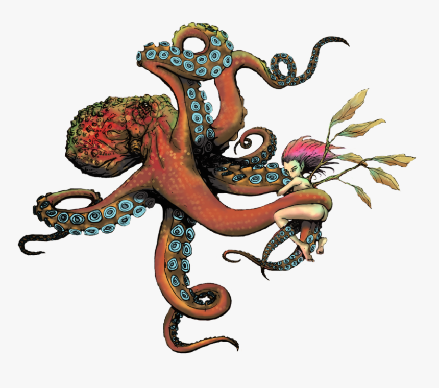 Old School Octopus Tattoo Download - Octopus Old School Tattoo, HD Png Download, Free Download