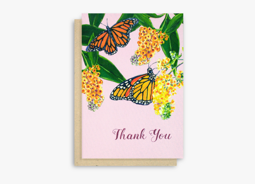 Thank You With Flowers And Butterfly, HD Png Download, Free Download