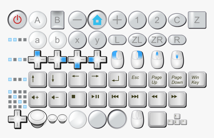 Wii Buttons, Mouse Buttons, Keyboard Keys Clip Arts - Wii Buttons, HD Png Download, Free Download