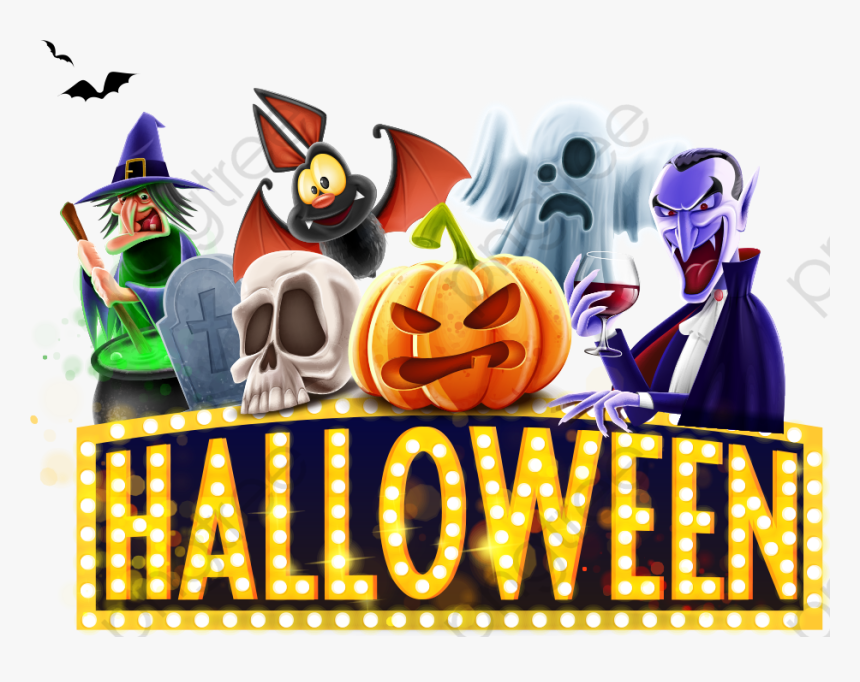 Pumpkin And Ghost Neon - Halloween Costume Party Png, Transparent Png, Free Download