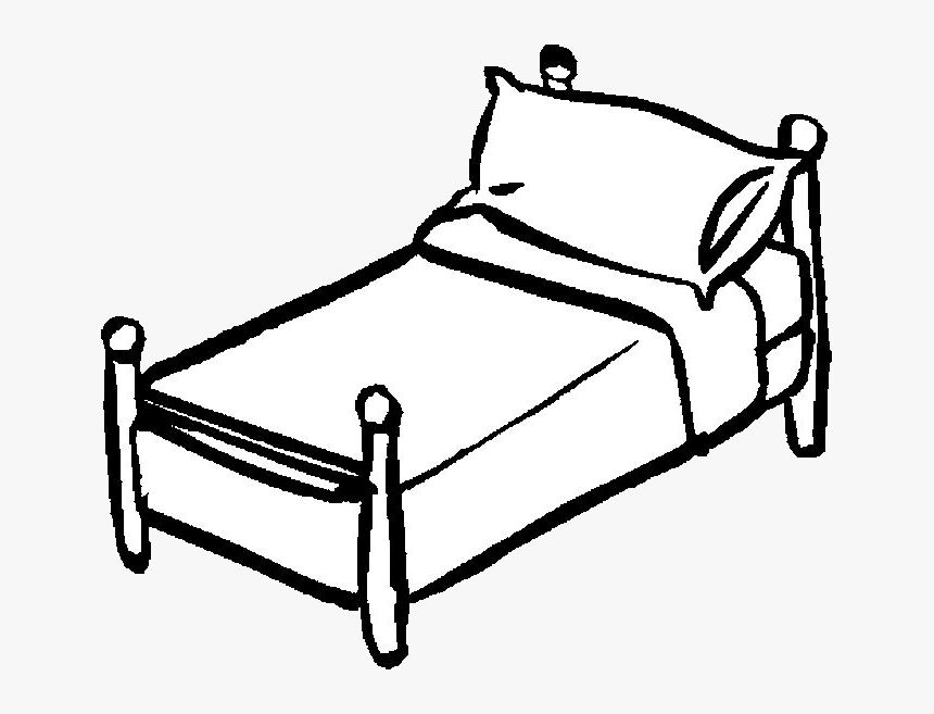 Bed Vintage Bedrooms Beds And Clipart Black White Transparent - Bed Clipart Black And White, HD Png Download, Free Download