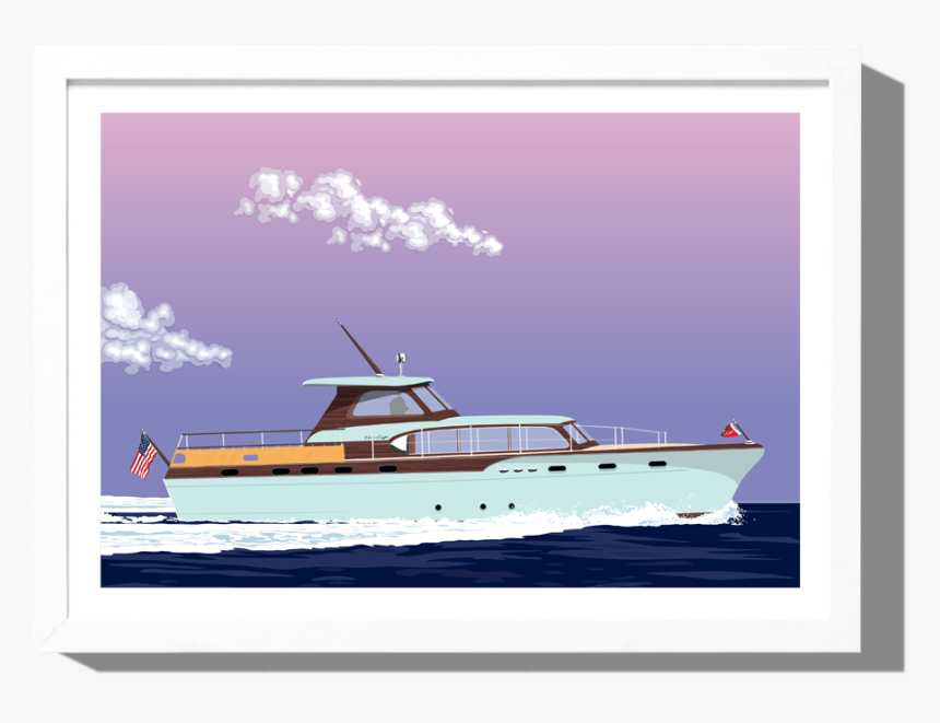 Classic Boat Iii Print Frame White, HD Png Download, Free Download