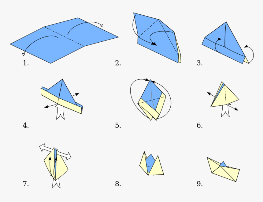 Transparent Paper Boat Clipart - Yoshizawa Randlett Diagramming System, HD Png Download, Free Download