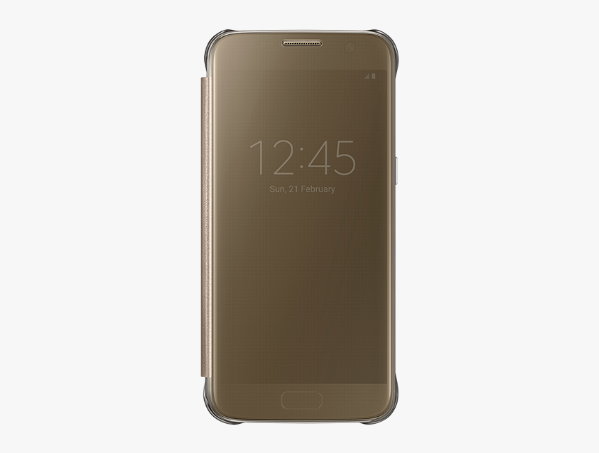 Samsung Galaxy S7 S View Clear Cover Gold - Husa Clear View Cover Pentru Samsung Galaxy S7 Black, HD Png Download, Free Download