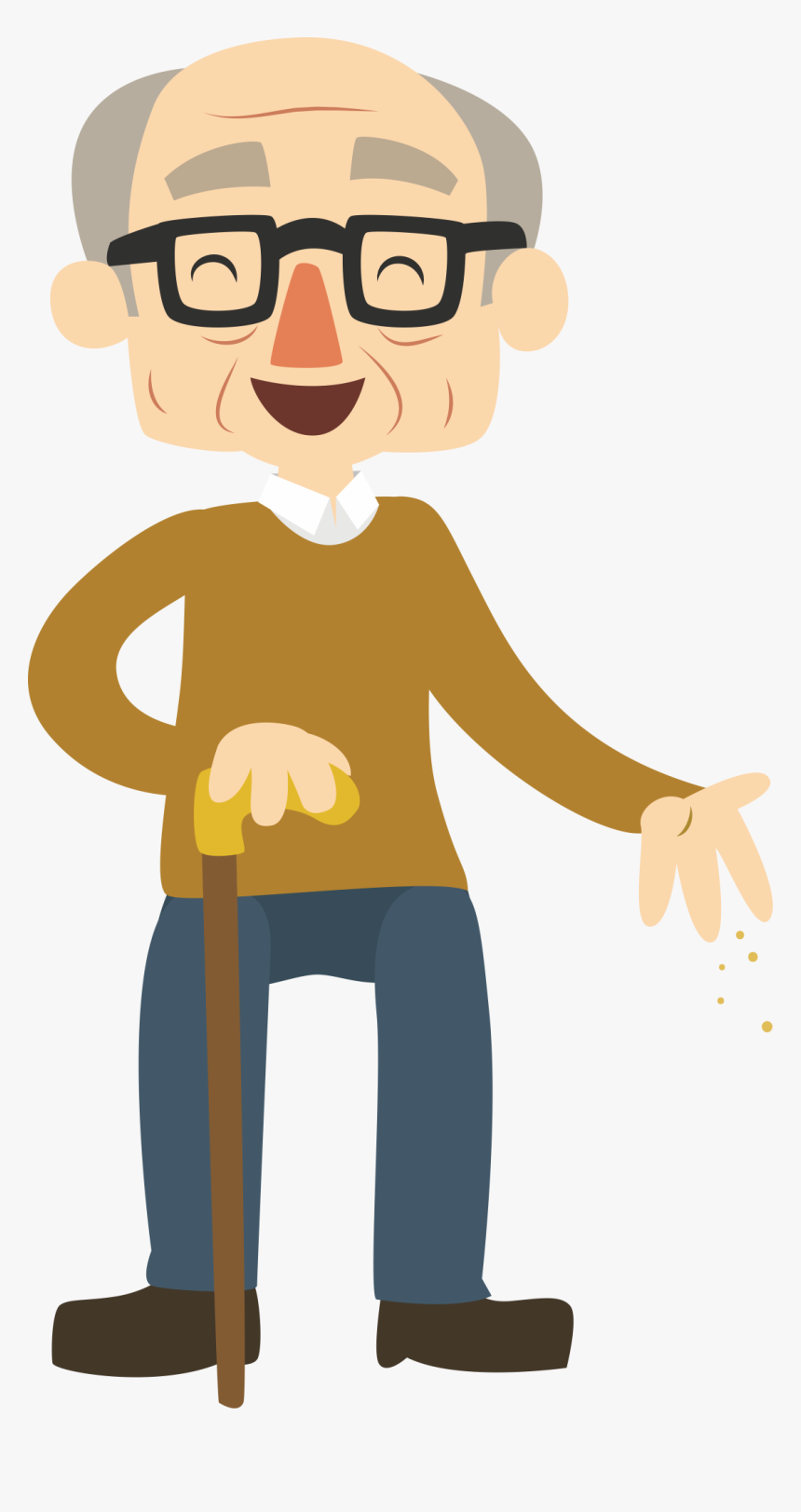 Clip Art Man Graphic Library - Happy Old Man Cartoon, HD Png Download, Free Download
