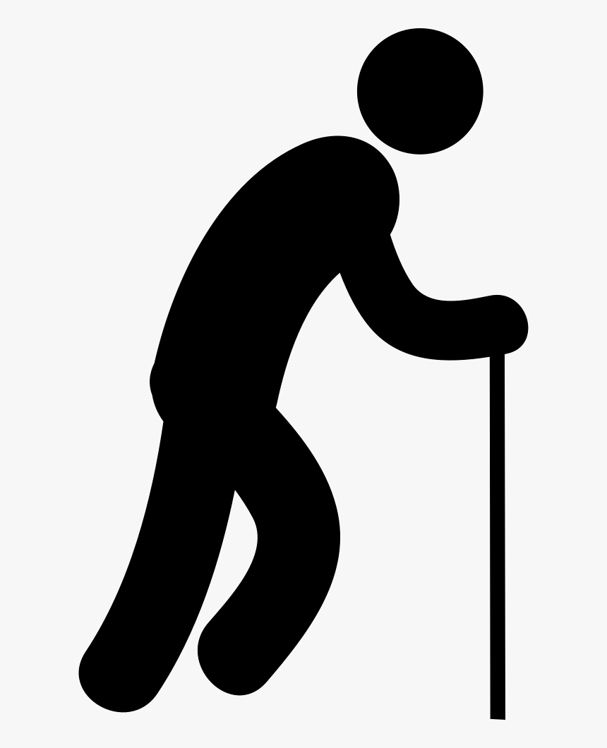 Old Man With Cane - Stickman Walking Stick, HD Png Download, Free Download