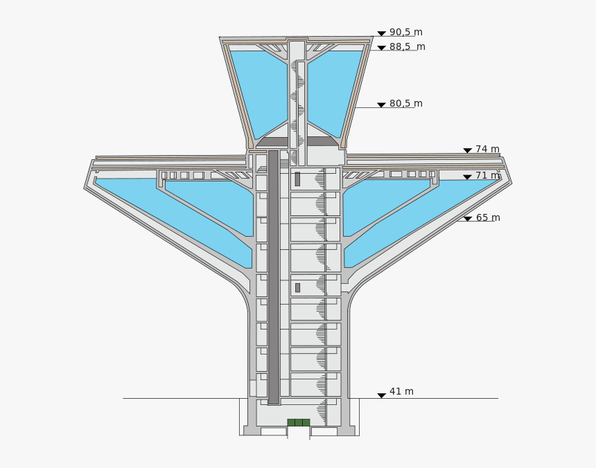 Myllypuro Water Tower Cross-section - Tower Cross Section, HD Png Download, Free Download