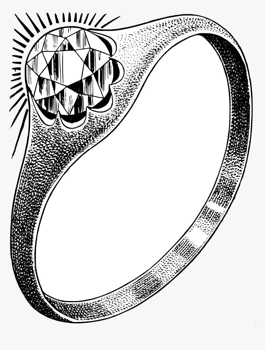 Diamond Ring Clipart Design Droide Transparent Png - Ring Clipart Black And White, Png Download, Free Download