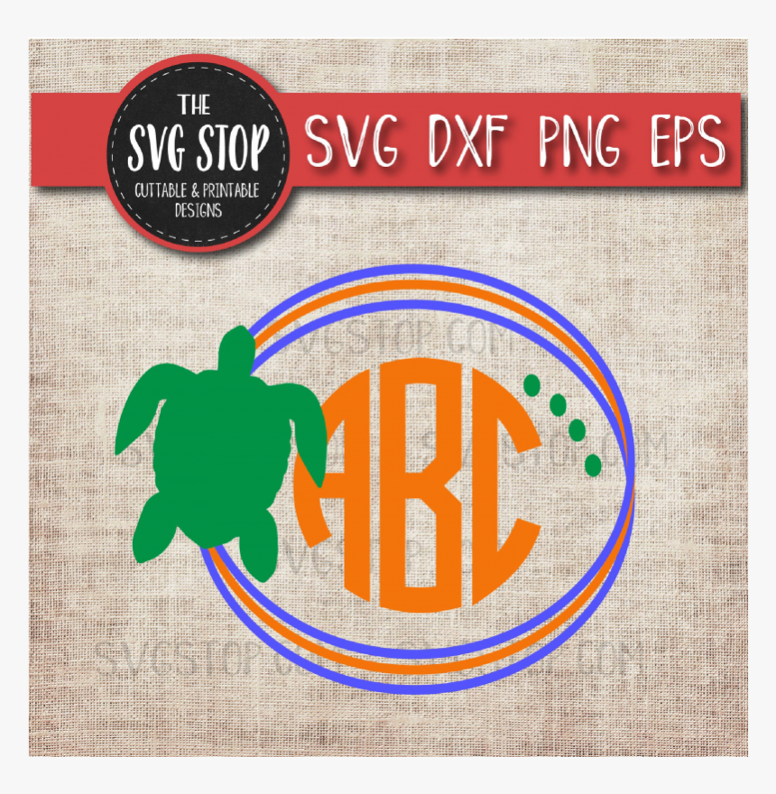 Turtle Monogram Frame Example Image - Clip Art, HD Png Download, Free Download