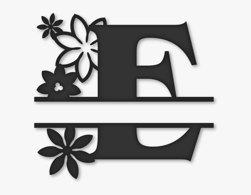 Flower Clipart Monogram - Flower Split Monogram D, HD Png Download, Free Download