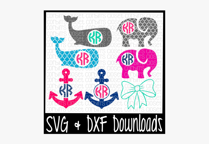 Free Monogram Mix * Circle Monogram * Preppy Monogram - Emblem, HD Png Download, Free Download