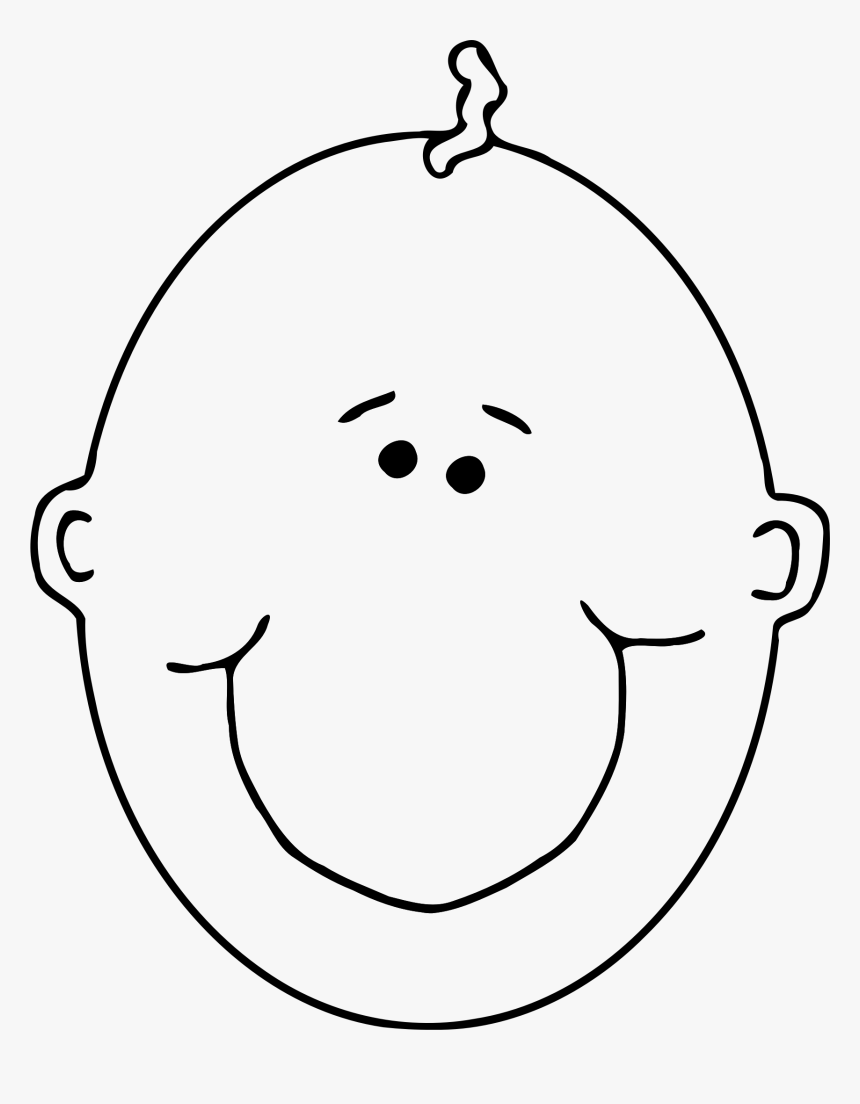 Baby Face Clip Art Black And White - Baby Face Clipart Black And White, HD Png Download, Free Download