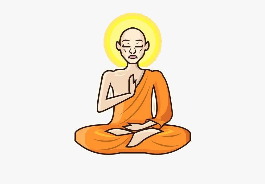 Meditation Monk Clip Art - Buddhist Monk With Transparent Background, HD Pn...