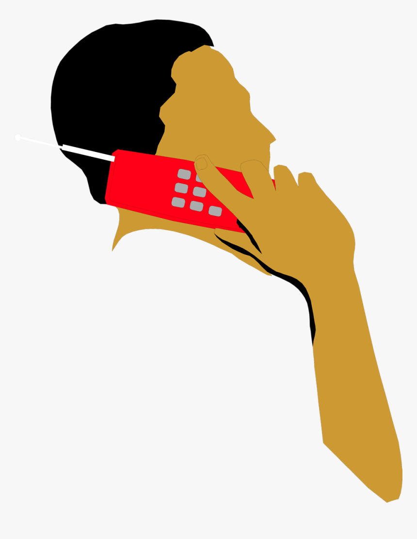 Clip Art Men Banner Library - Talking On Phone Illustration, HD Png Download, Free Download
