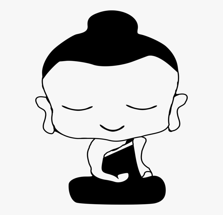 Buddhism Computer Icons Bhikkhu Buddhist Temple Dharma - Monk Black And White, HD Png Download, Free Download