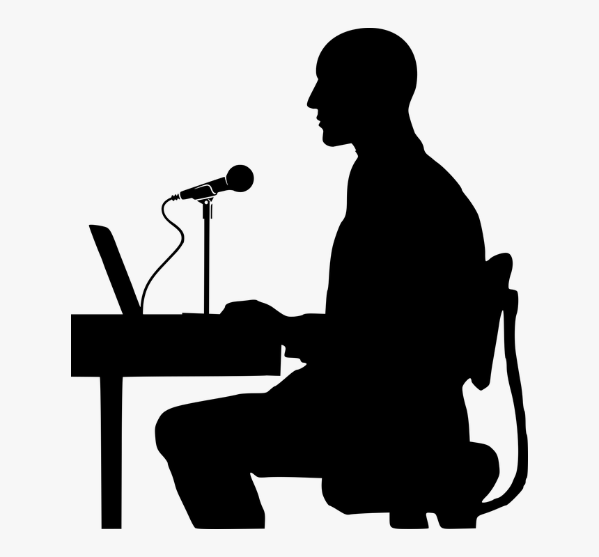 Ambassador, Introduction, Microphone, Speech, Ceo - Using The Computer Silhouette, HD Png Download, Free Download