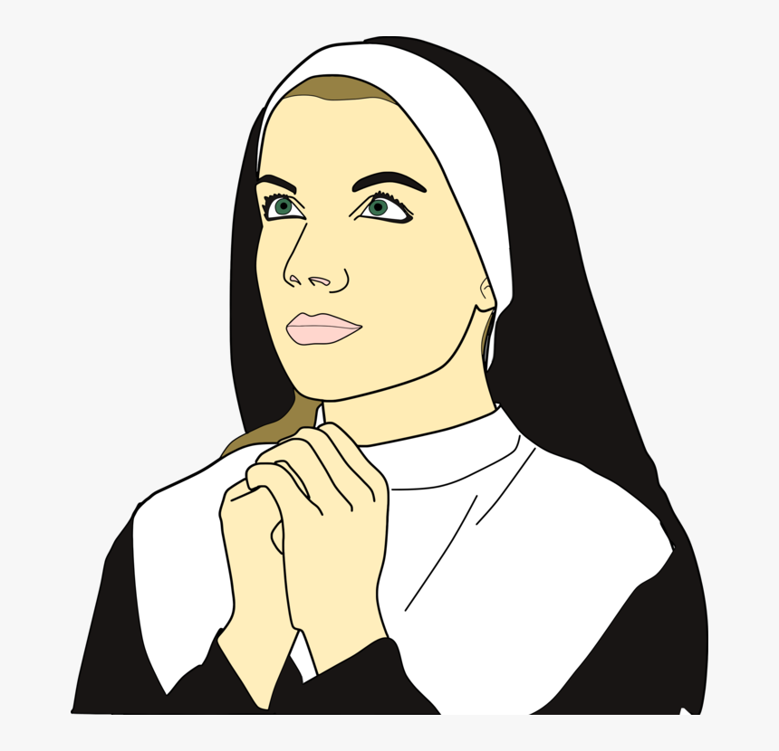 Art,portrait,girl - Clip Art Picture Of A Nun, HD Png Download, Free Download