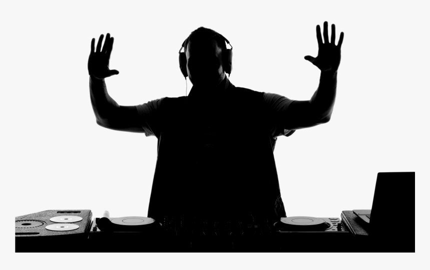 Silhouette Microphone Disc Jockey - Transparent Dj Table Png, Png Download, Free Download