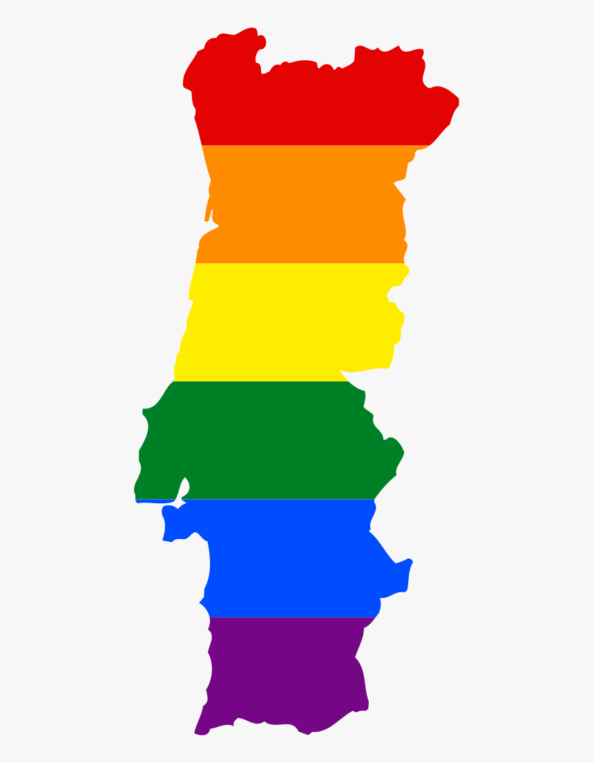 Lgbt Flag Map Of Portugal - Portugal Country Shape Flag, HD Png Download, Free Download