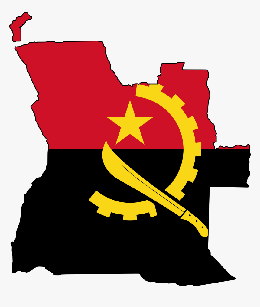 Angola Map With Flag, HD Png Download, Free Download