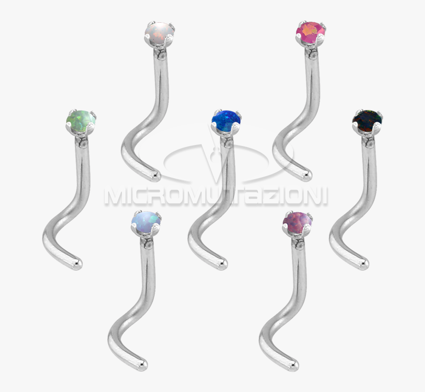 Surgical Steel Curved Opal Cabochon Nose Stud Nose - Indian Cobra, HD Png Download, Free Download