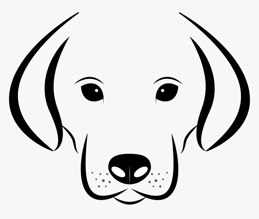Labrador Retriever Puppy Pit Bull Chihuahua Clip Art - Dog Face Clipart Black And White, HD Png Download, Free Download