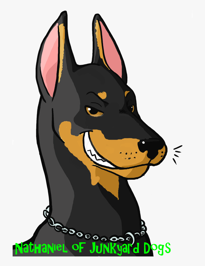 Doberman S Head By J E J E-d22wmql - Dog Yawns, HD Png Download, Free Download