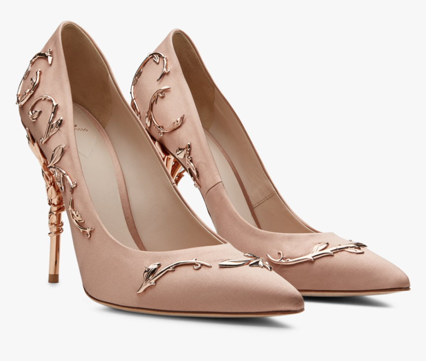 Vintage Pink Satin With Rose Gold Leaves"data Src="//cdn - Basic Pump, HD Png Download, Free Download