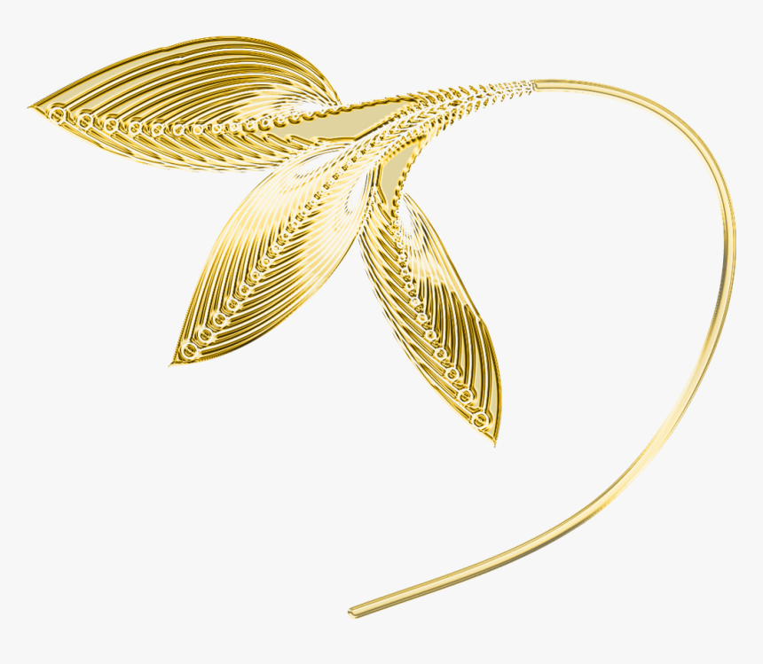 Gold Decorative Leaves Png Clipart - Insect, Transparent Png, Free Download