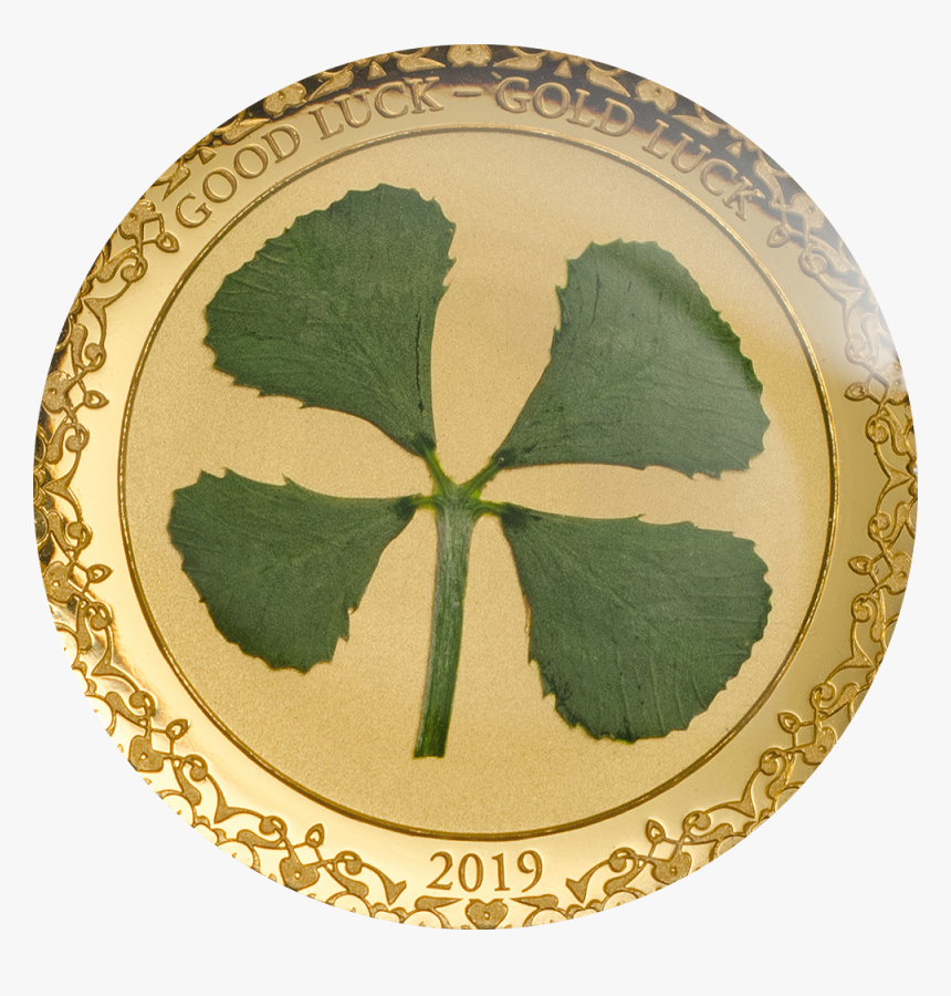 Four Leaf Clover Good Luck Gold Coin 1 2019, HD Png Download, Free Download