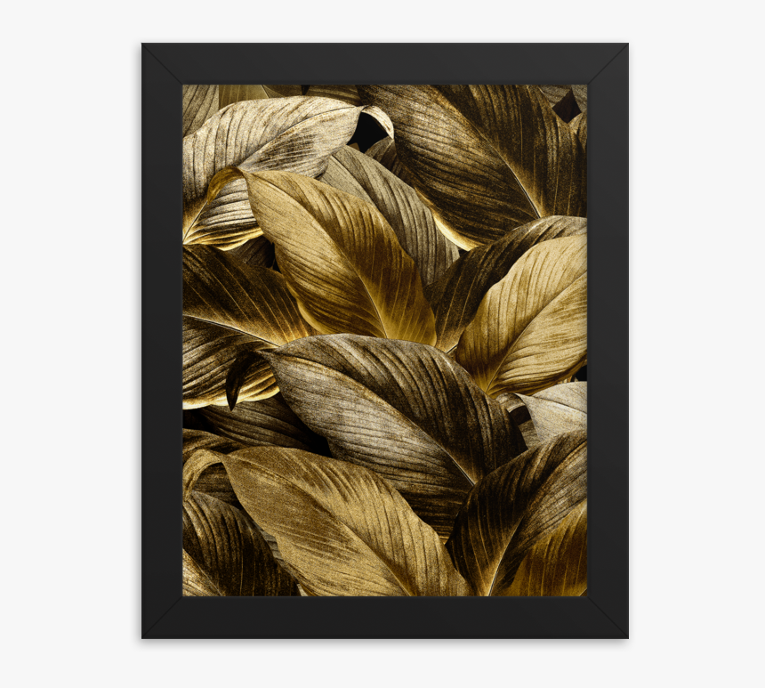 Golden Leaves Framed Poster - Floral Design, HD Png Download, Free Download