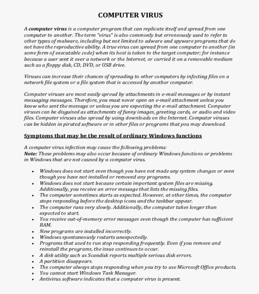 A Case Study On Computer Virus, HD Png Download, Free Download
