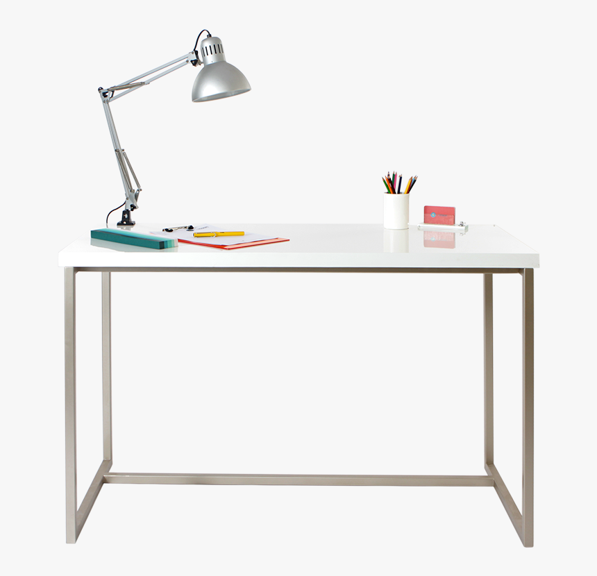 White Study Table Png, Transparent Png, Free Download