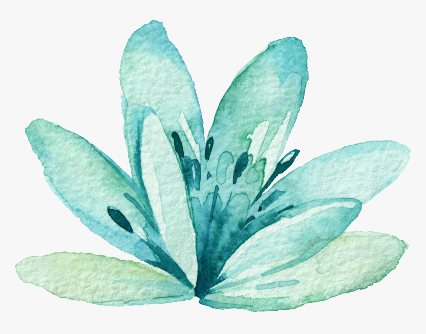 Mint Green Roses Png - Green Watercolor Flower Transparent, Png Download, Free Download