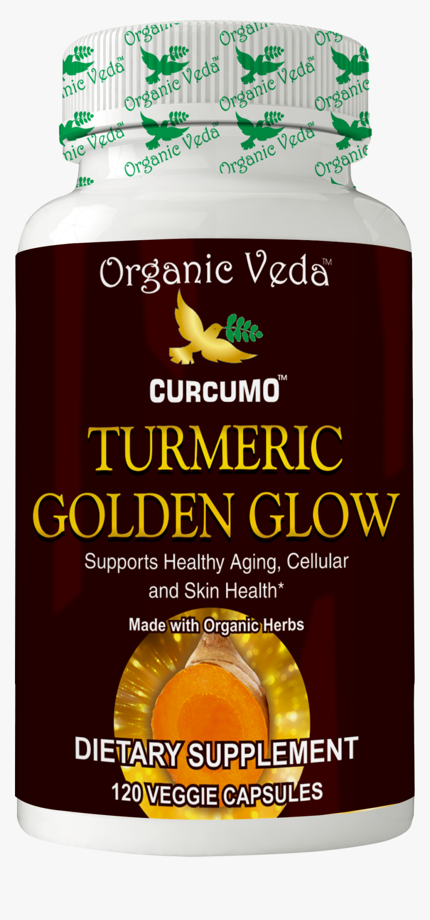 Turmeric Golden Glow Veggie Capsules Dietary Supplement - Gujarati Cuisine, HD Png Download, Free Download