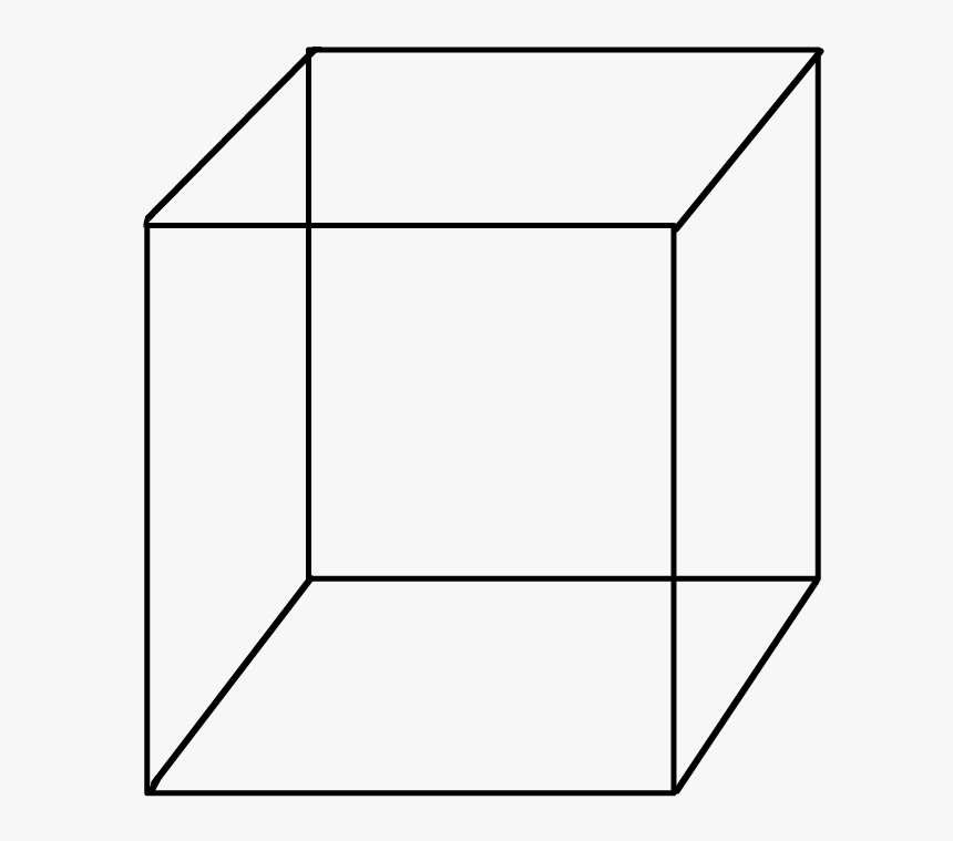 Square Lineart Black And White - Cube Line Drawing, HD Png Download, Free Download