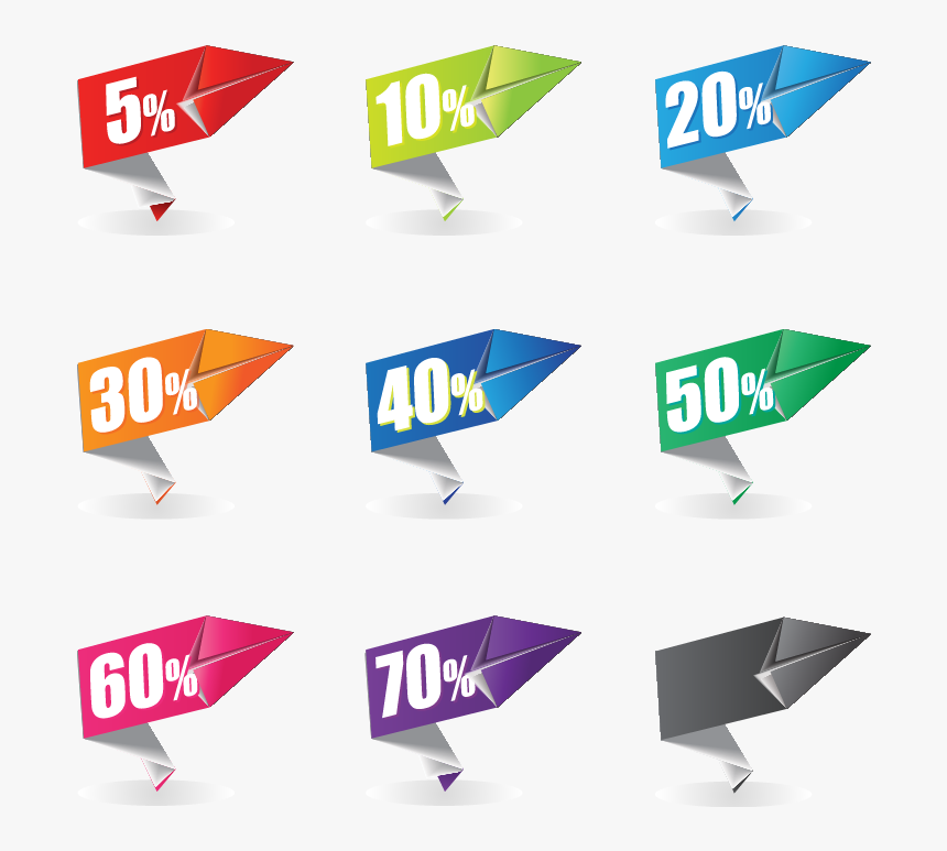 Colorful Origami Sale Free - Labels Vector Sale Png, Transparent Png, Free Download