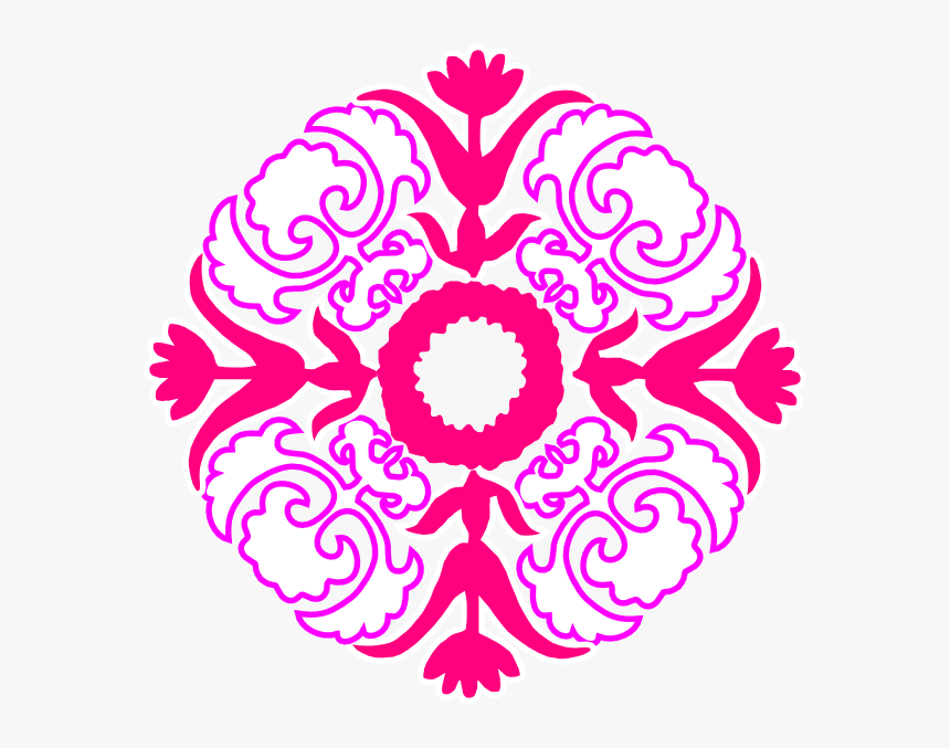 Transparent Pink Flourish Png - Purple Flourish Damask Transparent, Png Download, Free Download