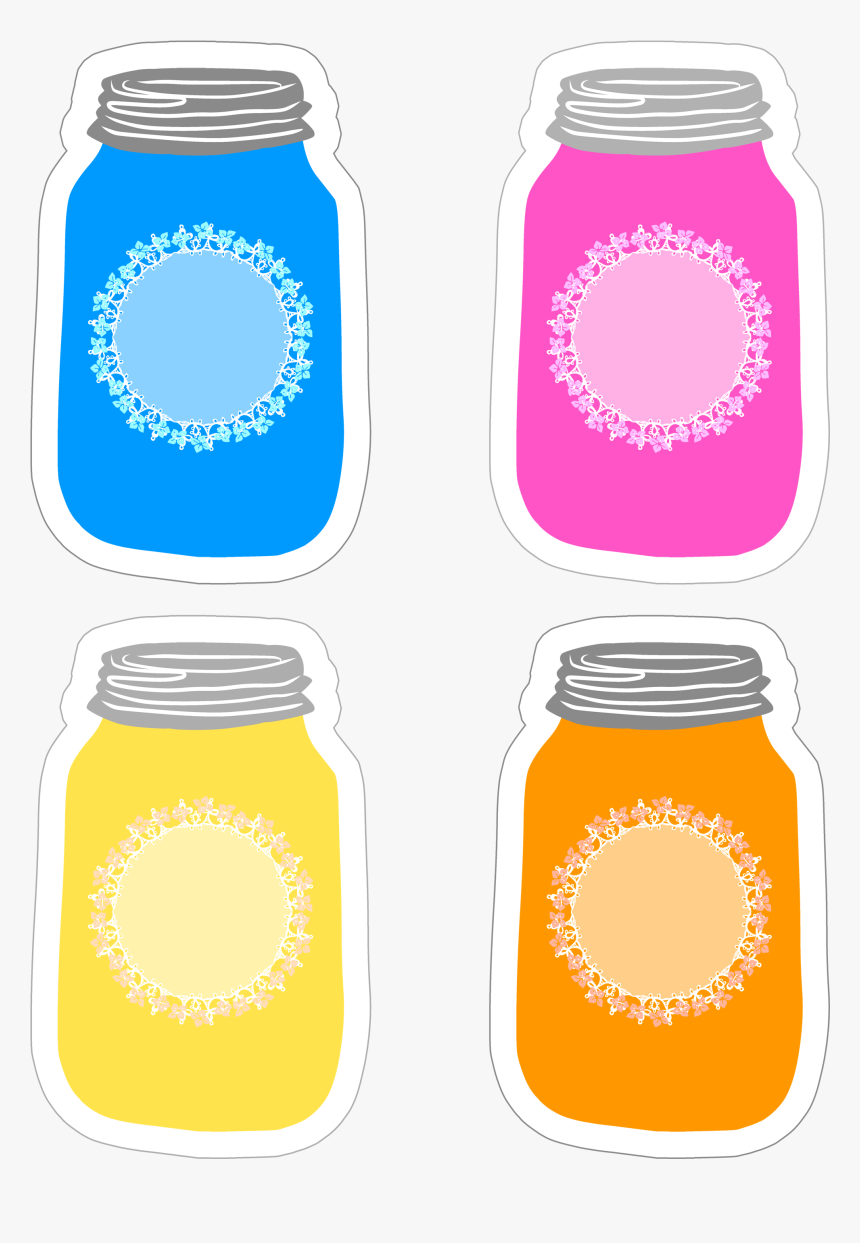 Mason Jar Clipart Tag - Yellow Mason Jar Clipart, HD Png Download, Free Download