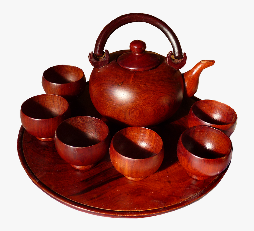 Tea Set, Mahogany, Wood - Tea Set, HD Png Download, Free Download