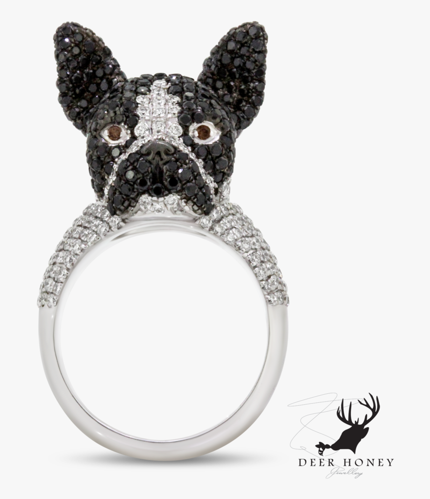 Diamond Pavé Boston Terrier Ring - French Bulldog, HD Png Download, Free Download
