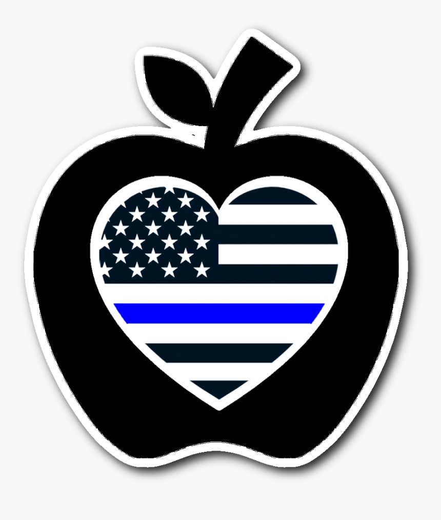 Thin Blue Line Heart Flag Apple - 4th Of July Flag, HD Png Download, Free Download