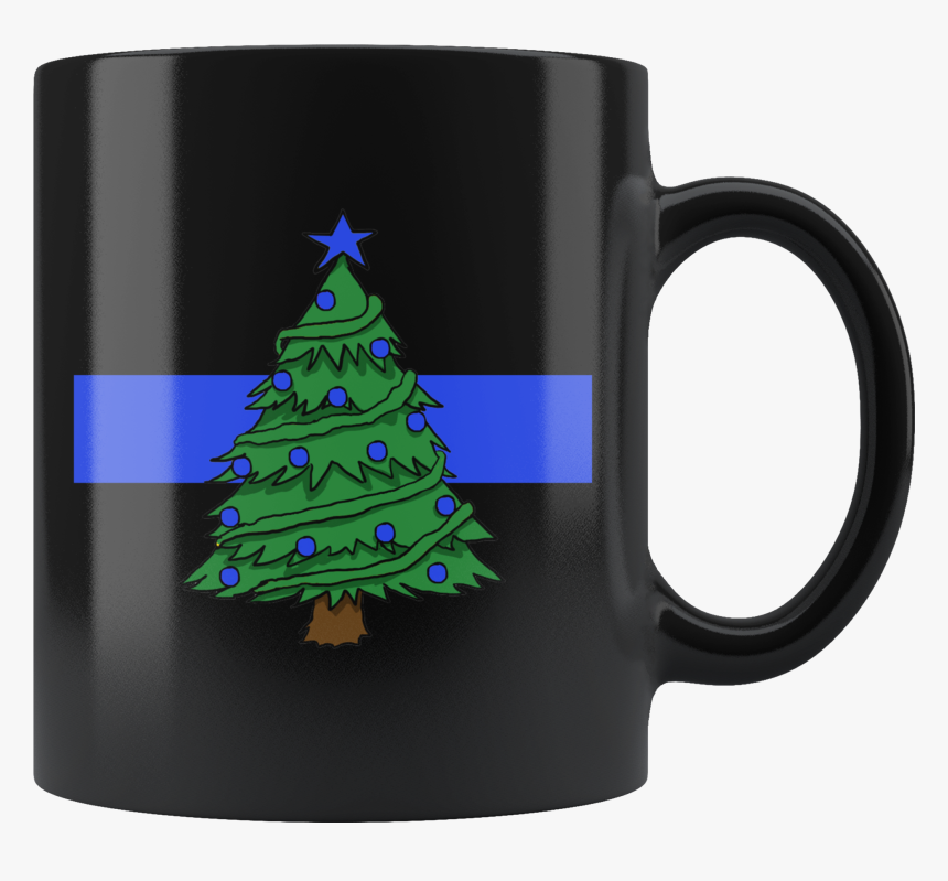 Thin Blue Line Christmas Tree Mug - Mug, HD Png Download, Free Download