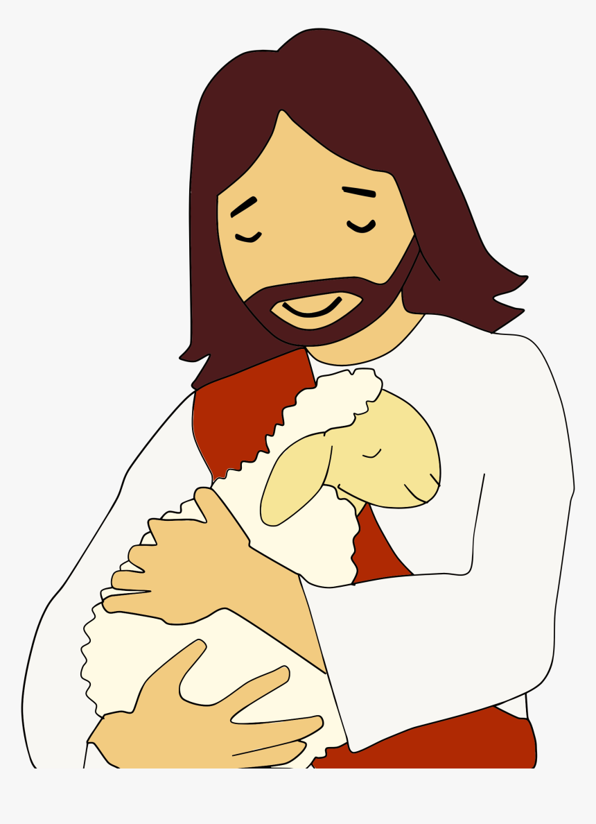 Jesus Christ Clipart - Jesus And Sheep Cartoon, HD Png Download, Free Download