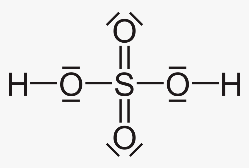 Sulfuric Acid Lewis Dot Diagram Clipart , Png Download - Schwefelsäure Formel, Transparent Png, Free Download